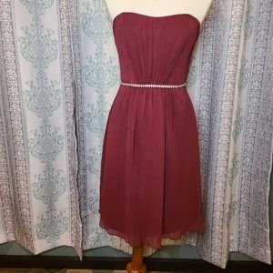 David's Bridal Strapless Bridesmaid Dress